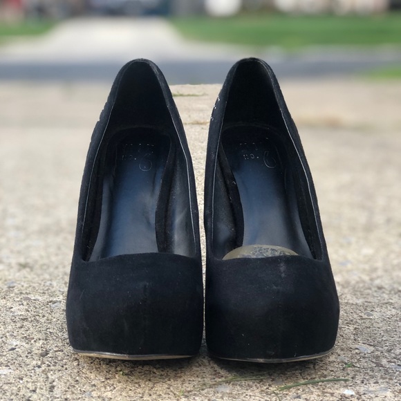 Platform Pumps - Black with Gold Studs - Picture 6 of 13